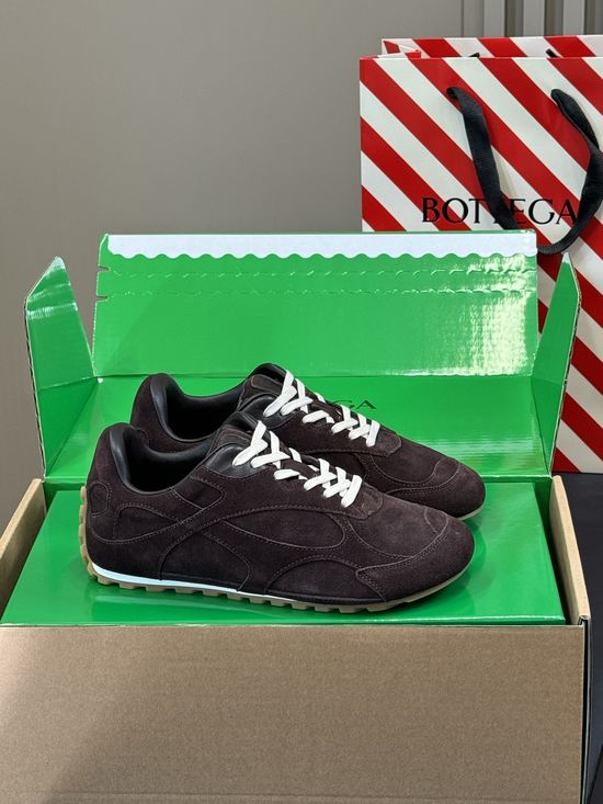 Bottega Veneta Suede Stitched Vintage Casual Sneakers Comfortable for Walking