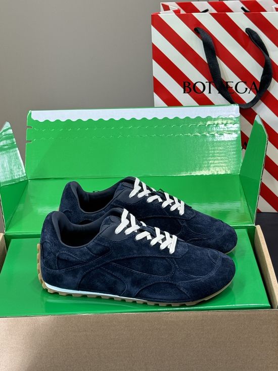 Bottega Veneta Suede Stitched Vintage Casual Sneakers Comfortable for Walking