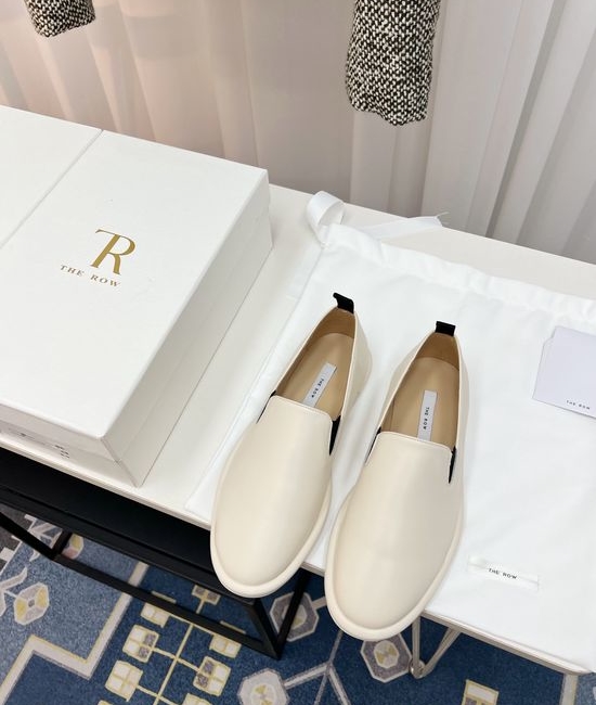 The Row Minimalist Leather Slip On Loafer Daily Comfort Shoes
