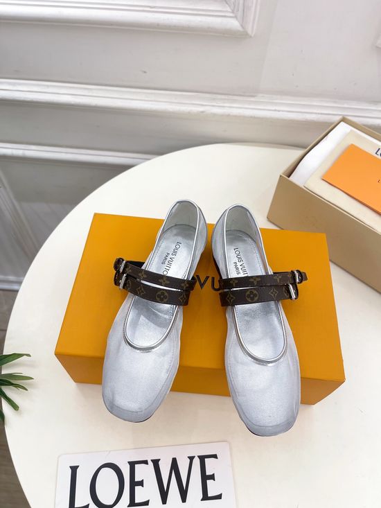 Louis Vuitton Classic Floral Buckle Strap Mary Jane Ballet Flats