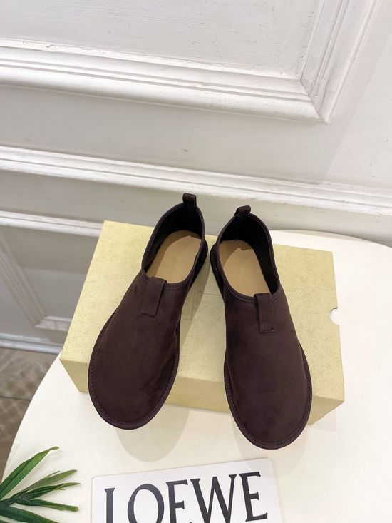 The Row Minimalist Retro Suede Loafer Flats