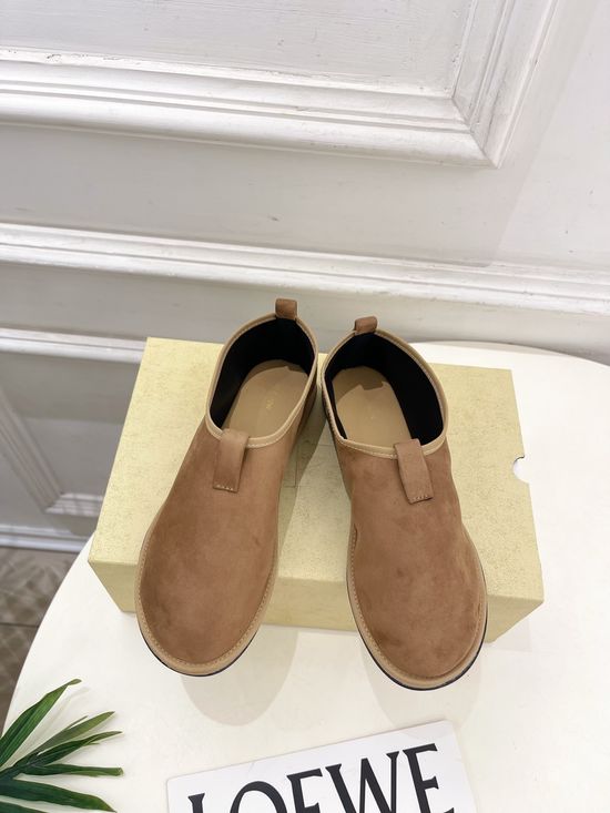 The Row Minimalist Retro Suede Loafer Flats