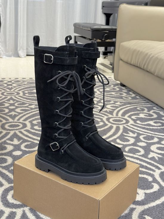 Hermes Suede Calfskin High Top Boots Premium Quality