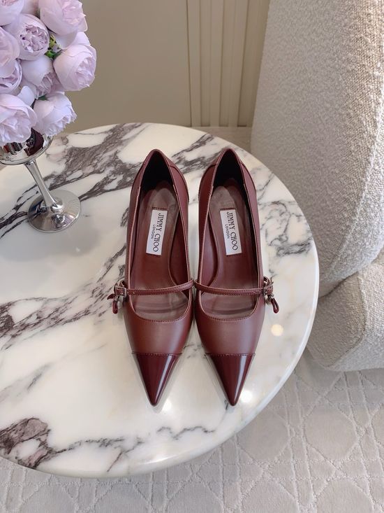 Jimmy Choo Chic Pointed-toe High-heeled Shoes with Pearl