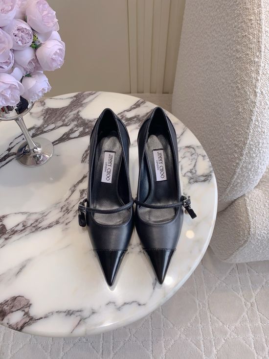 Jimmy Choo Chic Pointed-toe High-heeled Shoes with Pearl