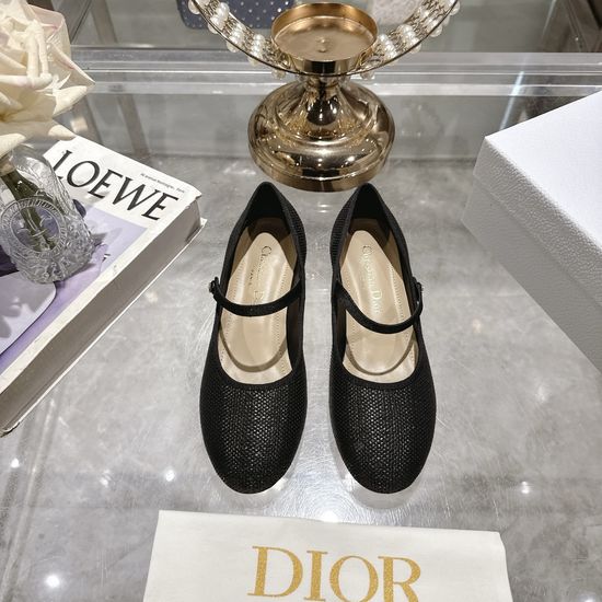 Christian Dior Satin Bow Flat Ballet Shoes Soft Sheepskin Lined