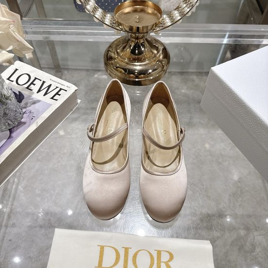 Christian Dior Satin Bow Flat Ballet Shoes Soft Sheepskin Lined