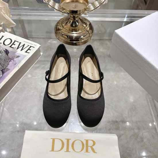 Christian Dior Satin Bow Flat Ballet Shoes Soft Sheepskin Lined