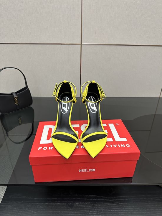 Diesel Pointed Toe Metal Decor Stiletto High Heel Pumps