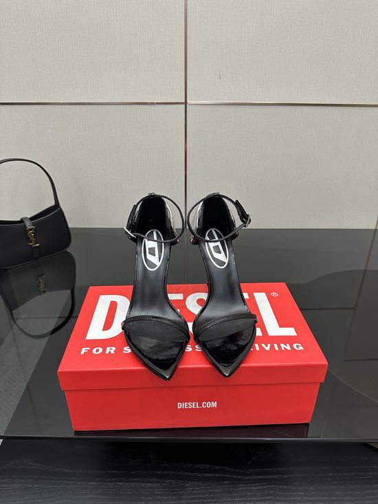 Diesel Pointed Toe Metal Decor Stiletto High Heel Pumps