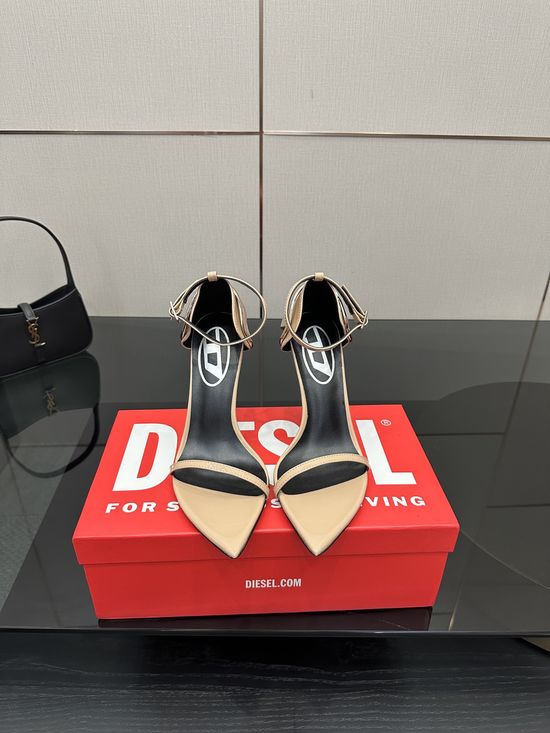 Diesel Pointed Toe Metal Decor Stiletto High Heel Pumps