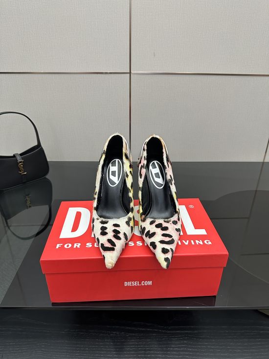 Diesel Pointed Toe Metal Accent Elegant Stiletto Heel Shoes