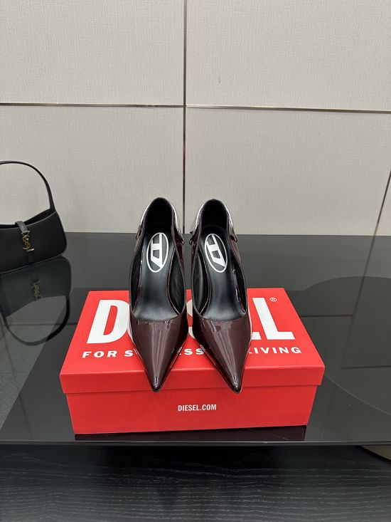 Diesel Pointed Toe Metal Accent Elegant Stiletto Heel Shoes