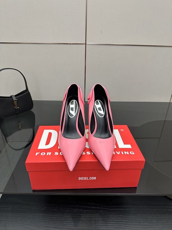Diesel Pointed Toe Metal Accent Elegant Stiletto Heel Shoes