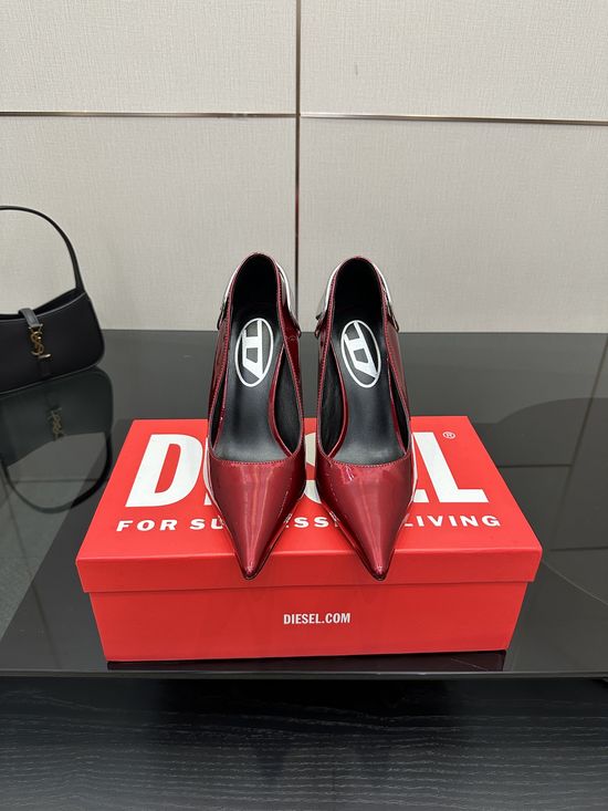 Diesel Pointed Toe Metal Accent Elegant Stiletto Heel Shoes