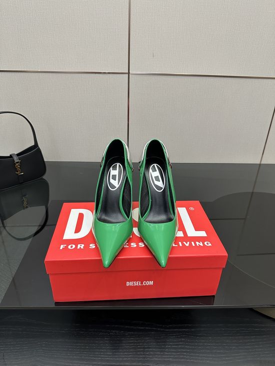 Diesel Pointed Toe Metal Accent Elegant Stiletto Heel Shoes