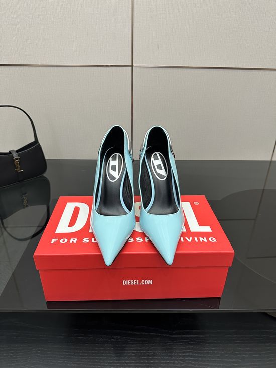 Diesel Pointed Toe Metal Accent Elegant Stiletto Heel Shoes
