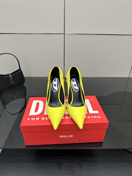 Diesel Pointed Toe Metal Accent Elegant Stiletto Heel Shoes