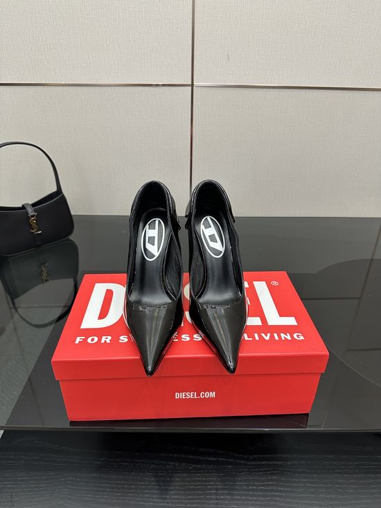 Diesel Pointed Toe Metal Accent Elegant Stiletto Heel Shoes