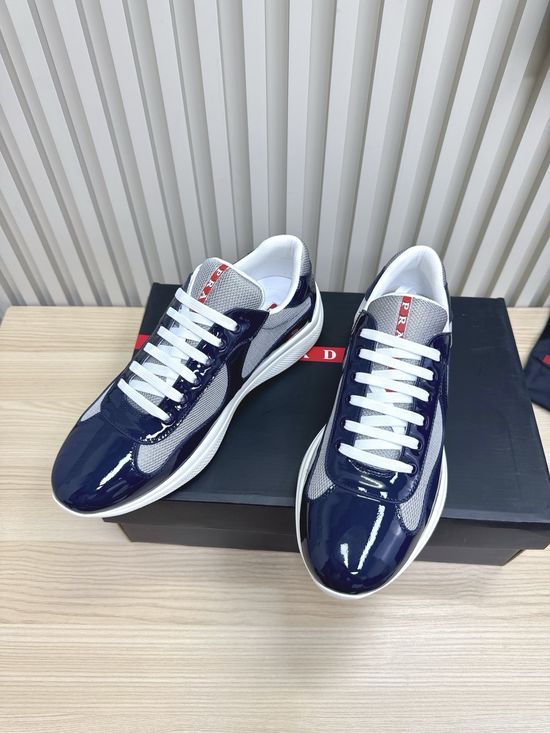 Prada Leather Square Toe Comfortable Non-slip Casual Fashion Sneakers