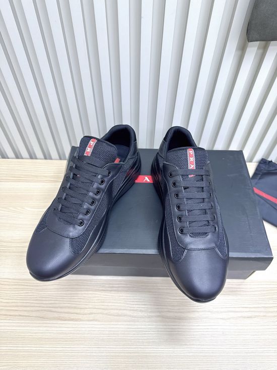 Prada Leather Square Toe Comfortable Non-slip Casual Fashion Sneakers