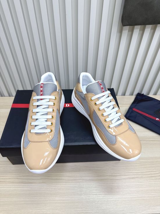 Prada Leather Square Toe Comfortable Non-slip Casual Fashion Sneakers