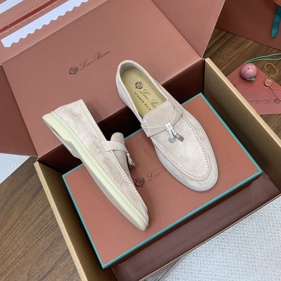 Loro Piana Premium Loafers Soft Calf Suede Upper Leather Insole Non-slip Rubber Sole