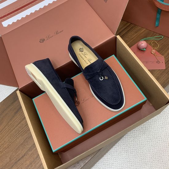 Loro Piana Premium Loafers Soft Calf Suede Upper Leather Insole Non-slip Rubber Sole