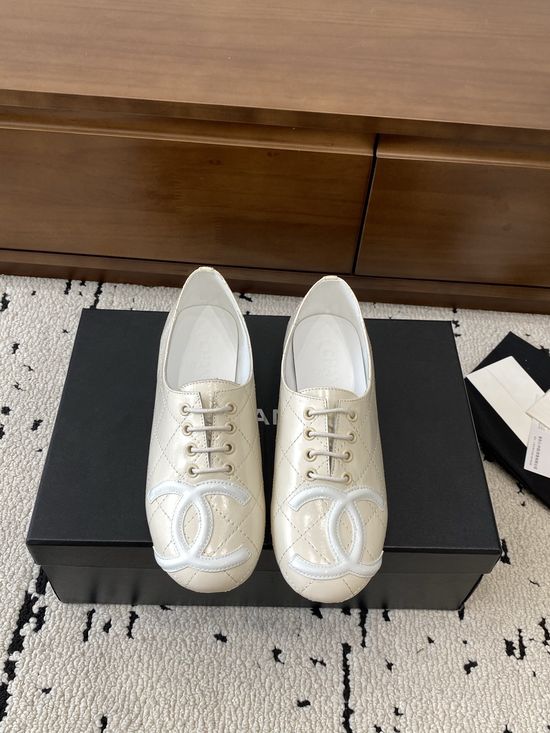 Chanel Bow Decor Lambskin Ballet Flats Comfortable Daily Shoes