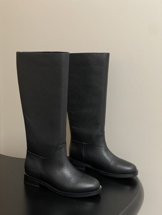 Khaite Litchi Grain Leather Pull-on Knee High Boots