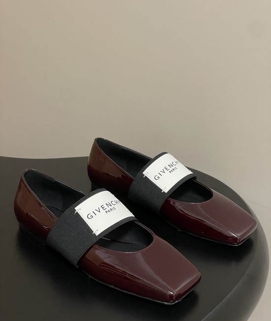 Givenchy Square Toe Leather Slip-on Mary Jane Flats