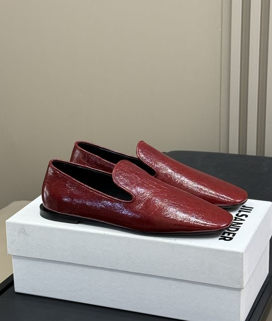 Jil Sanders Soft Waxy Leather Casual Comfortable Everyday Flats