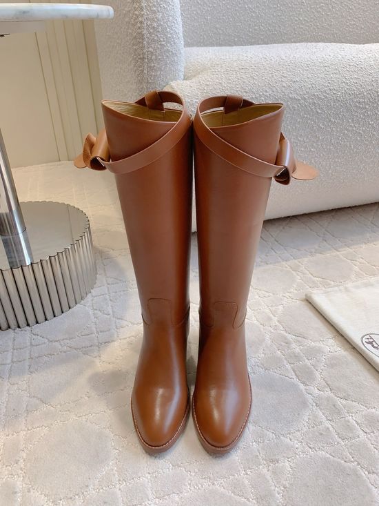 Hermes Classic Knee High Boots Leather Or Canvas Upper
