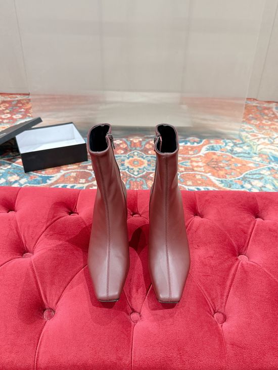 Yves Saint Laurent Premium Chunky Heel Leather Dress Shoes With Comfort Fit