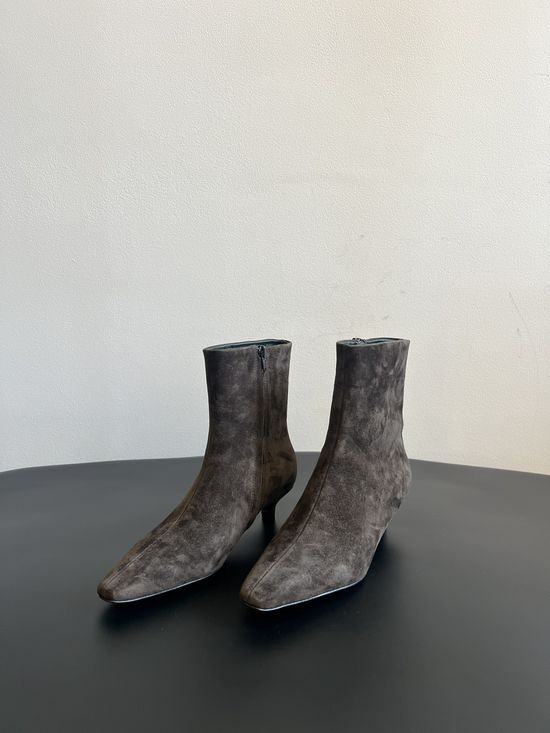 Toteme Suede Kitten Heel Ankle Boots Elegant Versatile