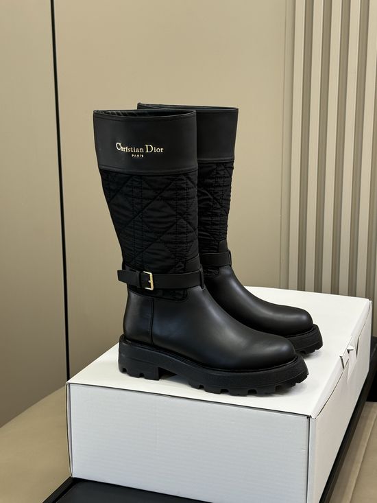 Christian Dior Stitched Padded Ankle Boots With Side Zipper Comfortable