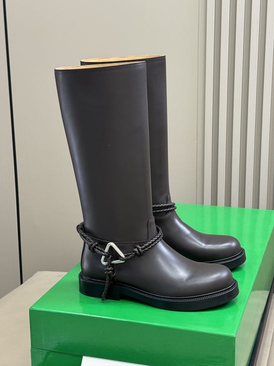 Bottega Veneta Knotted Ankle Boots with Triangular Metal Accent