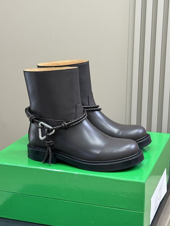Bottega Veneta Knotted Ankle Boots with Metal Buckle Detail