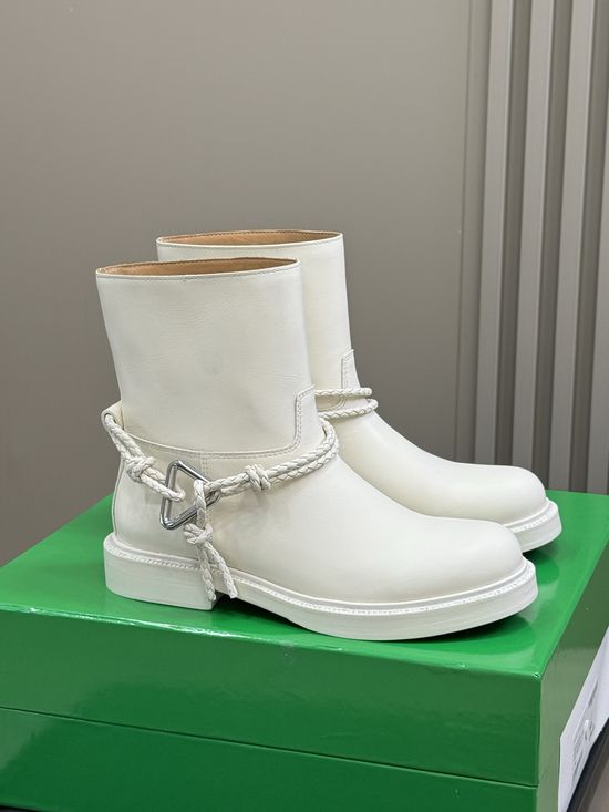 Bottega Veneta Knotted Ankle Boots with Metal Buckle Detail