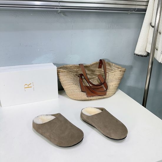 The Row Fleece Lined Mule Slippers Non Slip Sole Comfortable