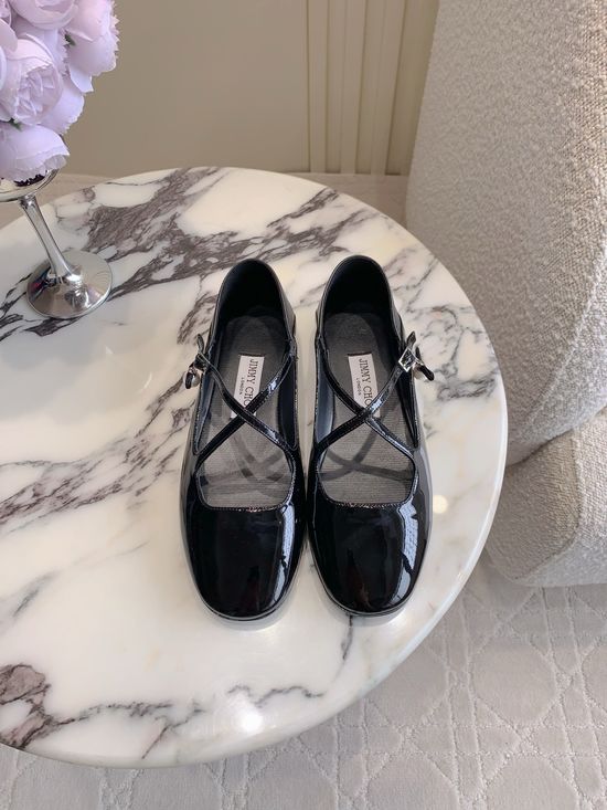 Jimmy Choo Pearl Decorated Mary Jane Leather Shoes