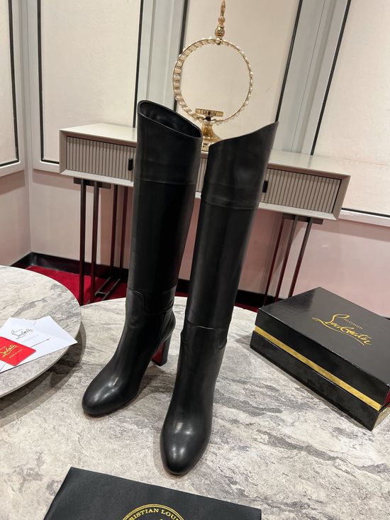Christian Louboutine Premium Calfskin Ankle Boots Full Sheepskin Lining