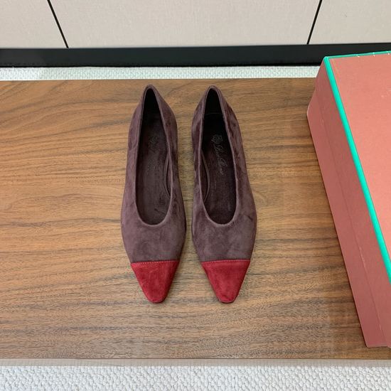 Loro Piana Cashmere Colorblock Flats Minimalist Versatile Non-slip Sole