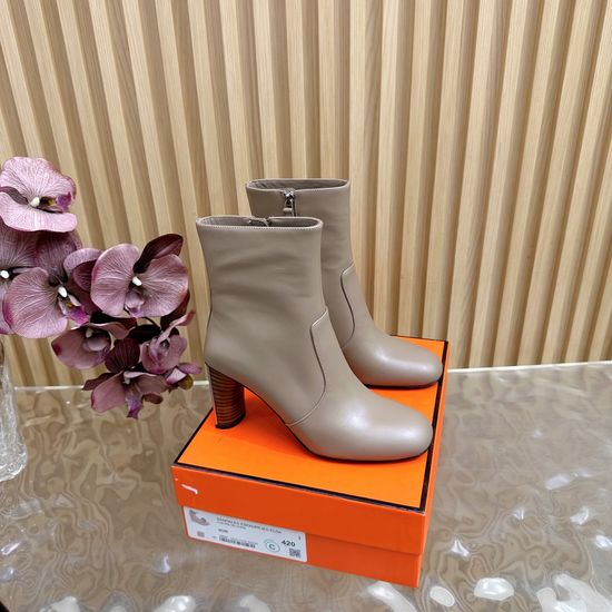 Hermes Minimalist Chunky Heel Slip-On Ankle Boots
