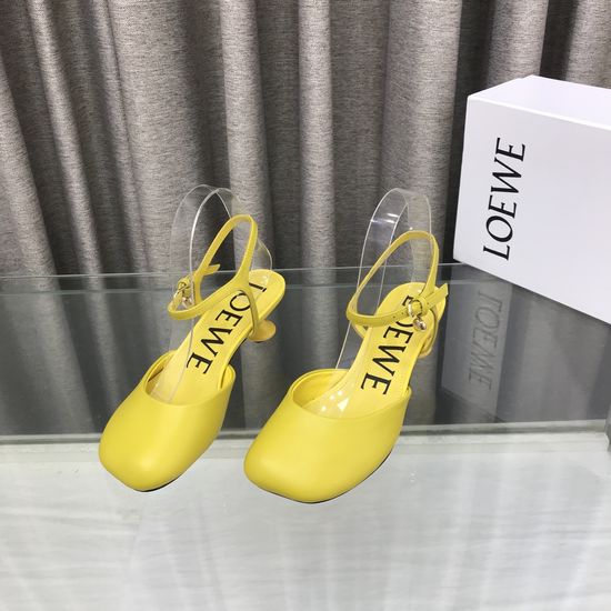 Loewe Luxury Smooth Leather Decorative Heeled Sandals