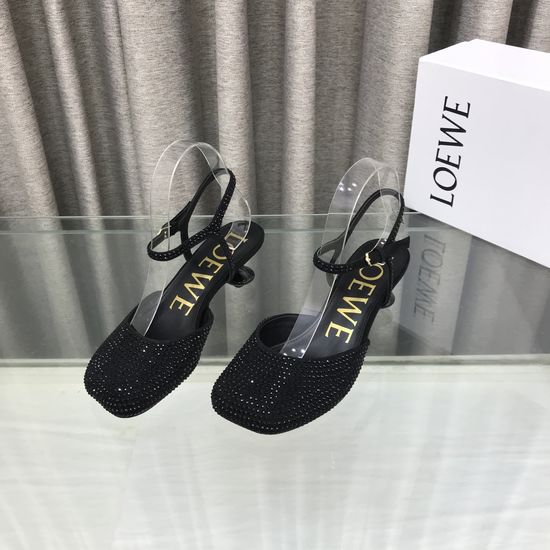 Loewe Luxury Smooth Leather Decorative Heeled Sandals