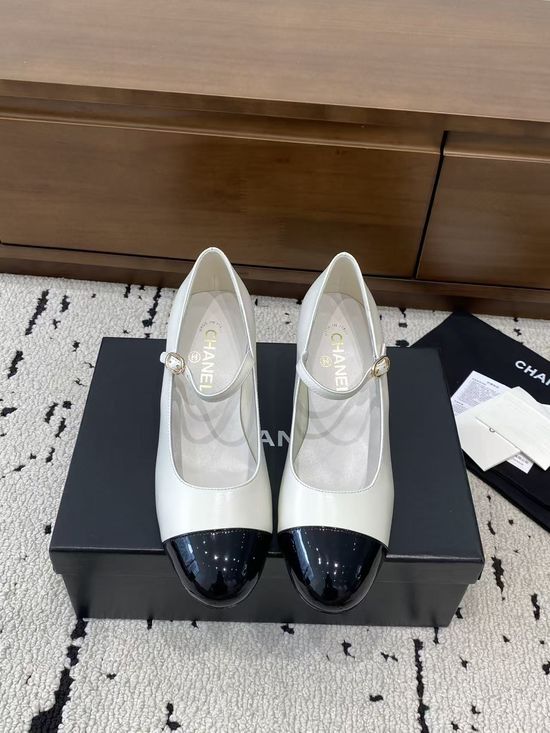 Chanel Elegant Pearl Heel Pumps Premium Suede Upper Soft Lining