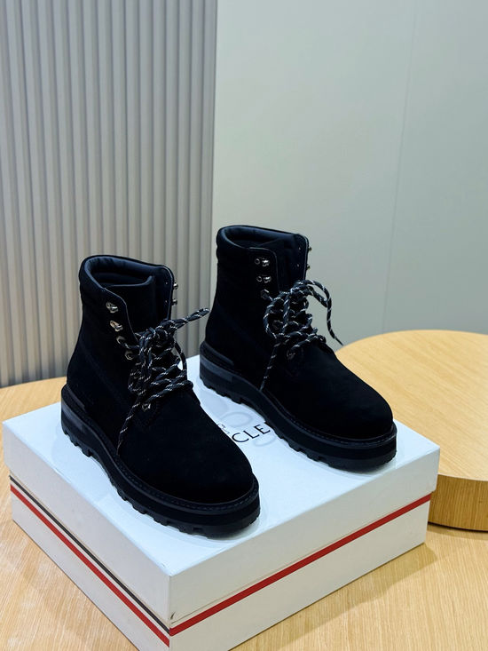 Moncler Premium Suede Leather High-top Ankle Boots for Daily Wear