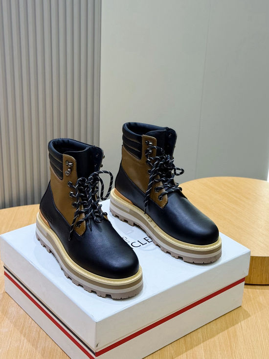 Moncler Premium Suede Leather High-top Ankle Boots for Daily Wear