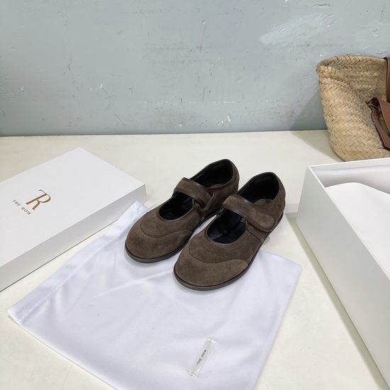 The Row Retro Suede Mary Jane Flat Casual Comfortable Shoes